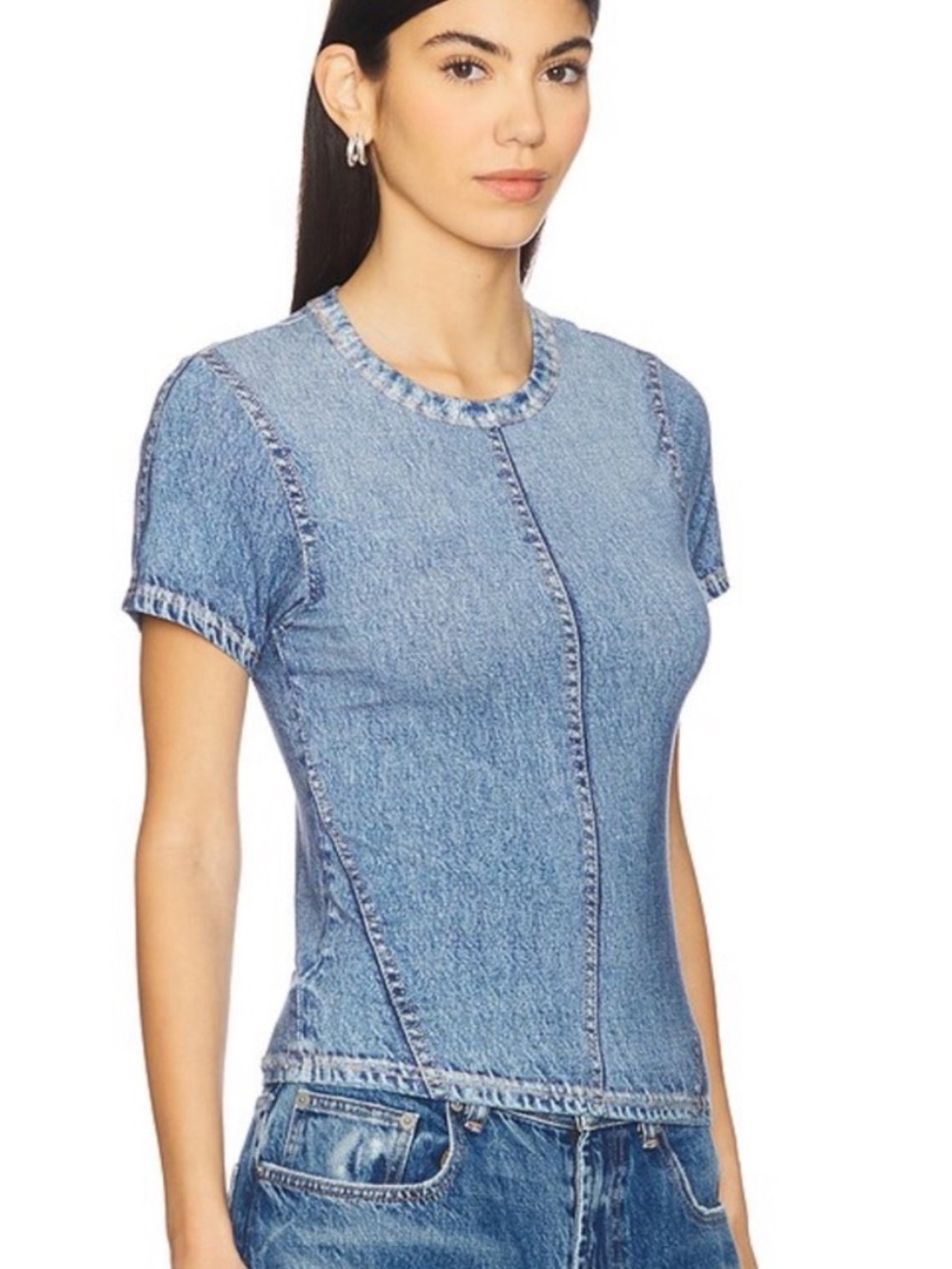 NWT Rag & Bone Miramar Jersey Baby Tee in Minetta Size L NEW WITH TAGS
